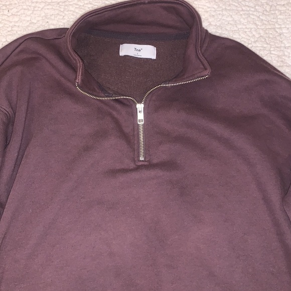 SOLD TNA Plum Quarter Zip Sweatshirt - Picture 3 of 4